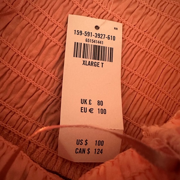 Abercrombie &‎ Fitch Smocked Bodice Easy Maxi Dress XLT Pink NWT - Picture 7 of 16